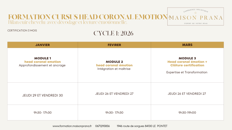 Formation bilan cuir chevelu lecture émotionnel 